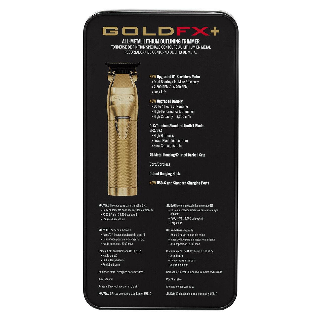 BaBylissPRO GOLDFX+ All-Metal Lithium Outlining Trimmer | FX787NG