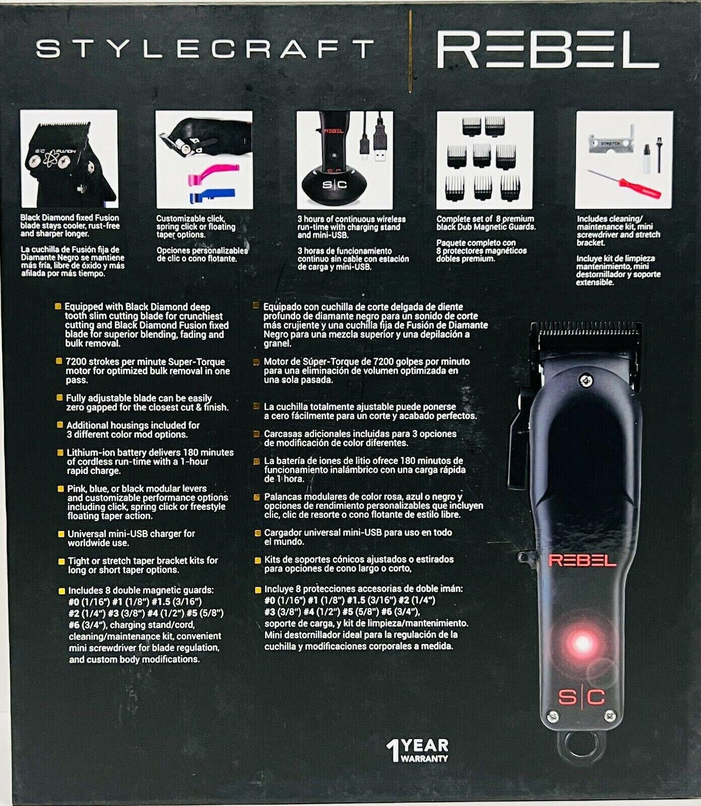 Stylecraft Rebel Professional Super-Torque Modular Cordless Hair Clipper