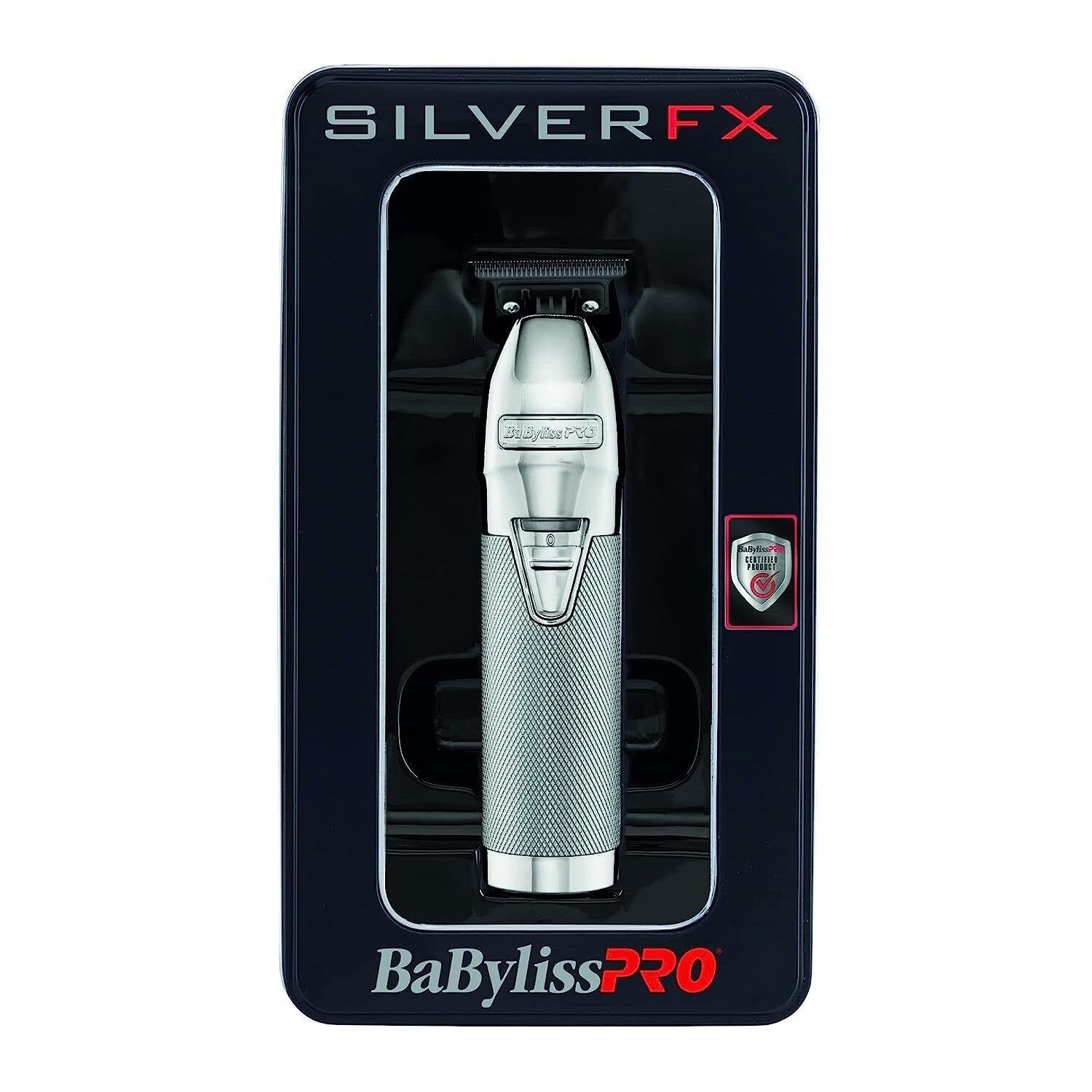 BaByliss PRO SilverFX Metal Lithium Cordless Hair Trimmer with Charging Base