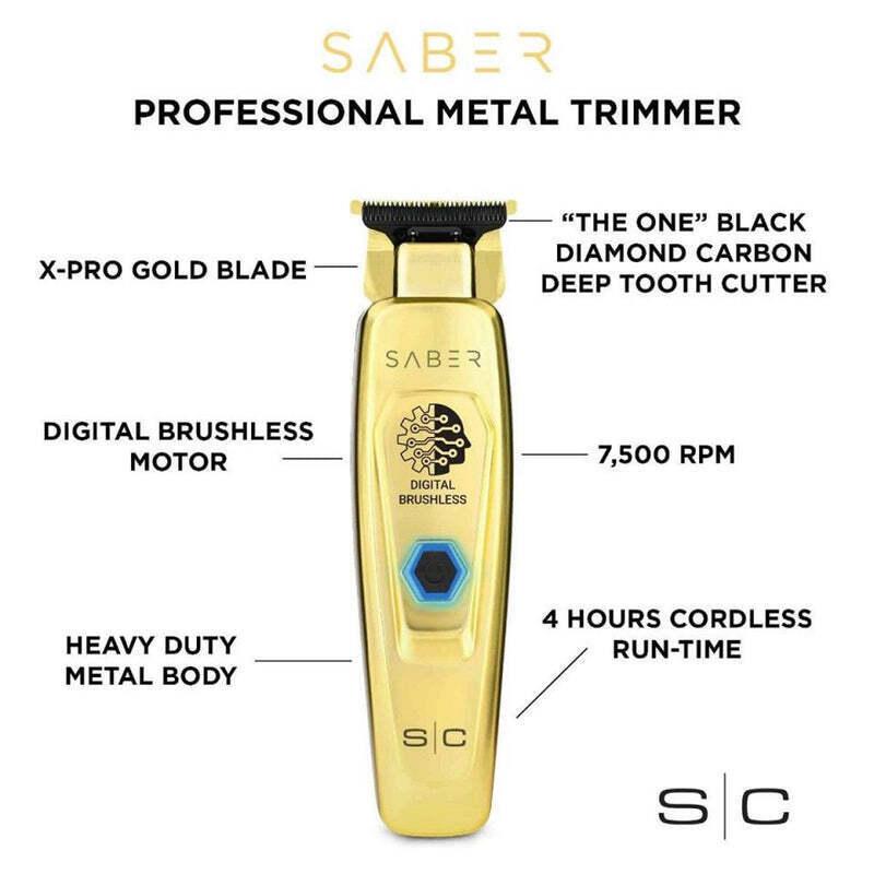 StyleCraft PRO Saber Cordless Hair Trimmer W/Digital Brushless Motor