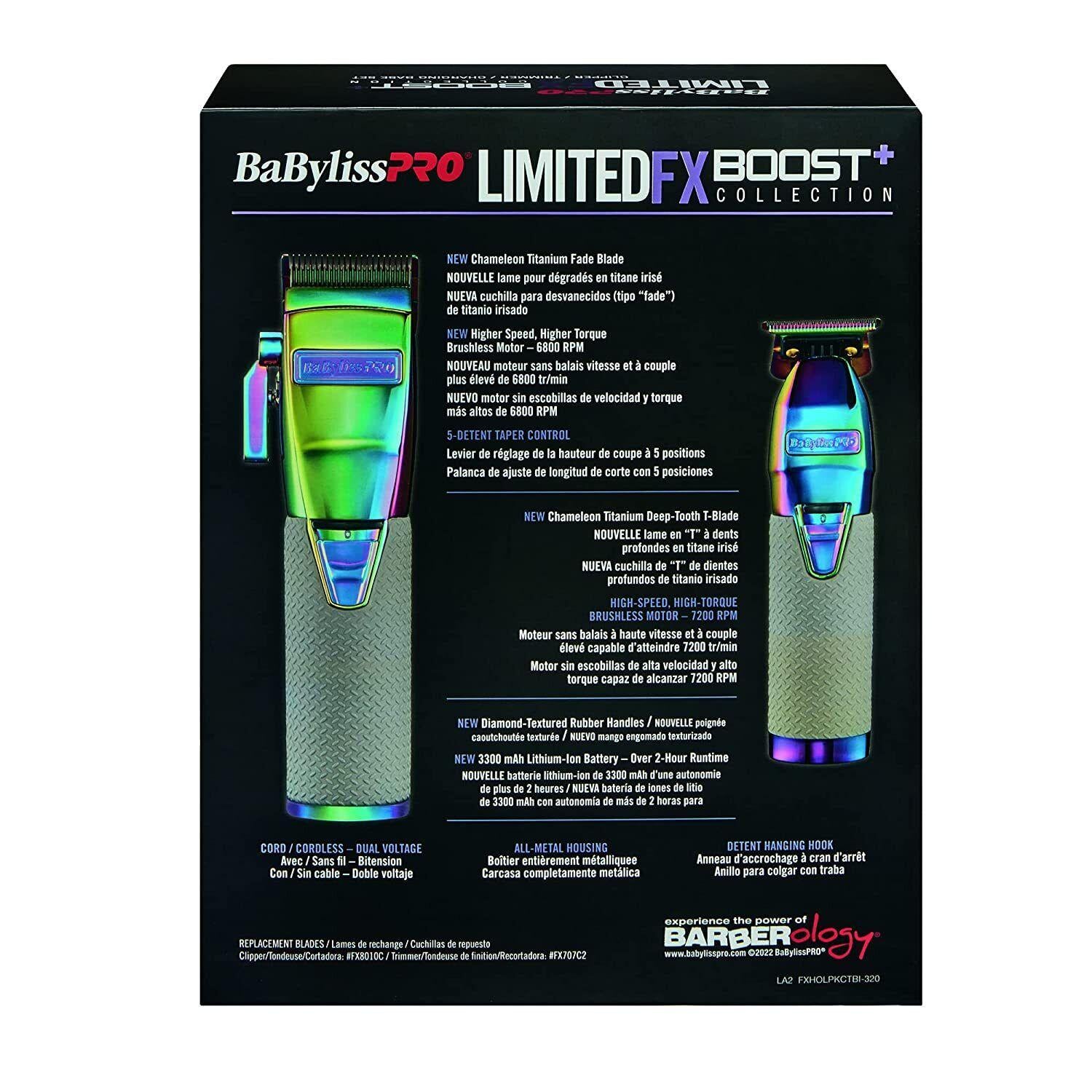 BaBylissPRO LimitedFX Boost+ Collection with Clipper,Trimmer & Charging Base Set-Chameleon