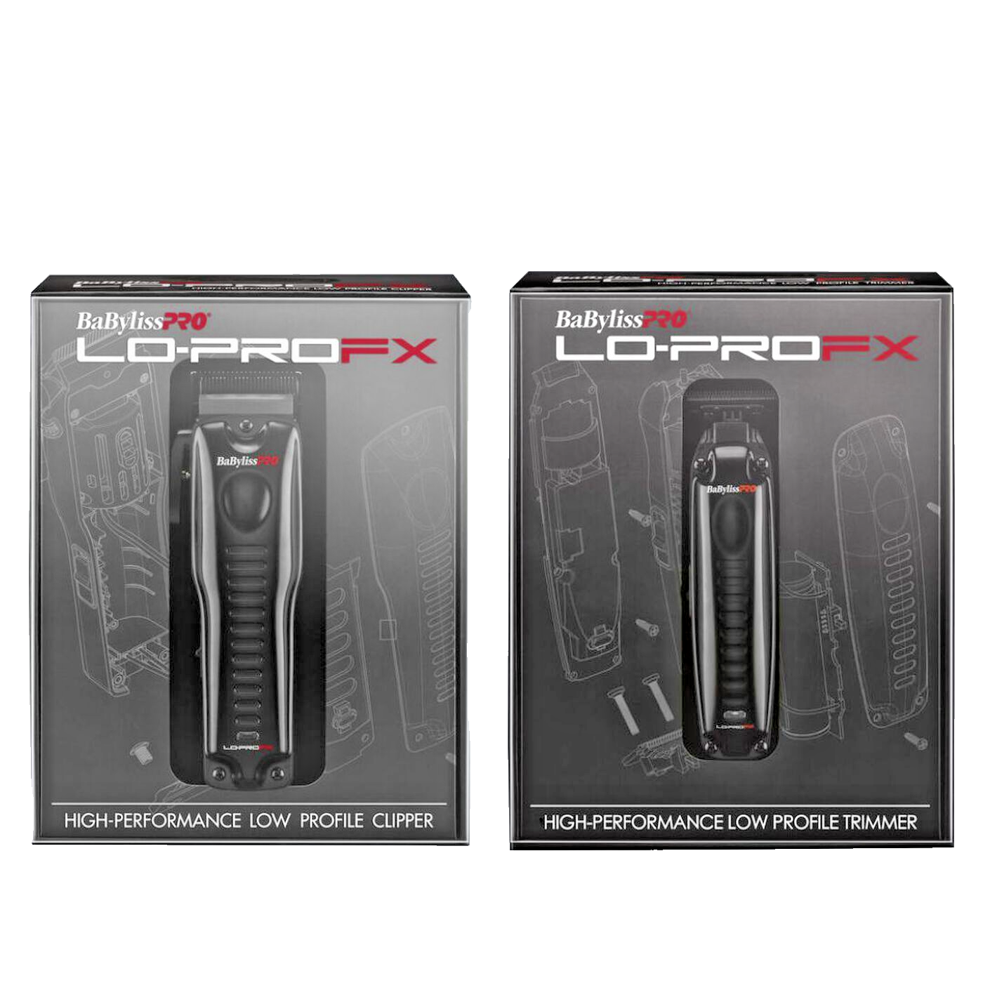 Babyliss Pro LO-PRO FX825 & FX726 Cord/Cordless Clipper & Trimmer COMBO Set -NEW