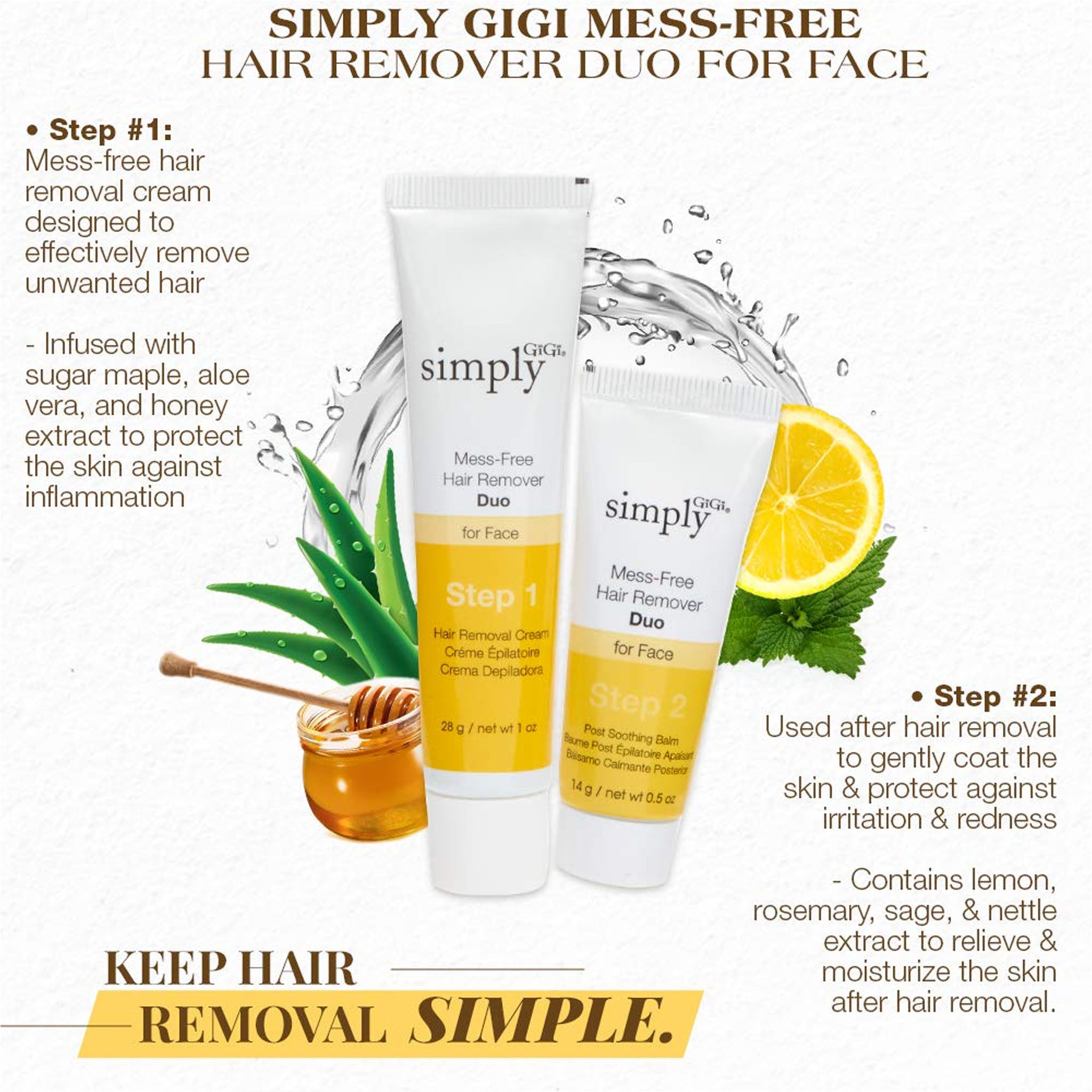 Simply GiGi Mess-Free Facial Hair Removal Cream and Soothing Balm Duo