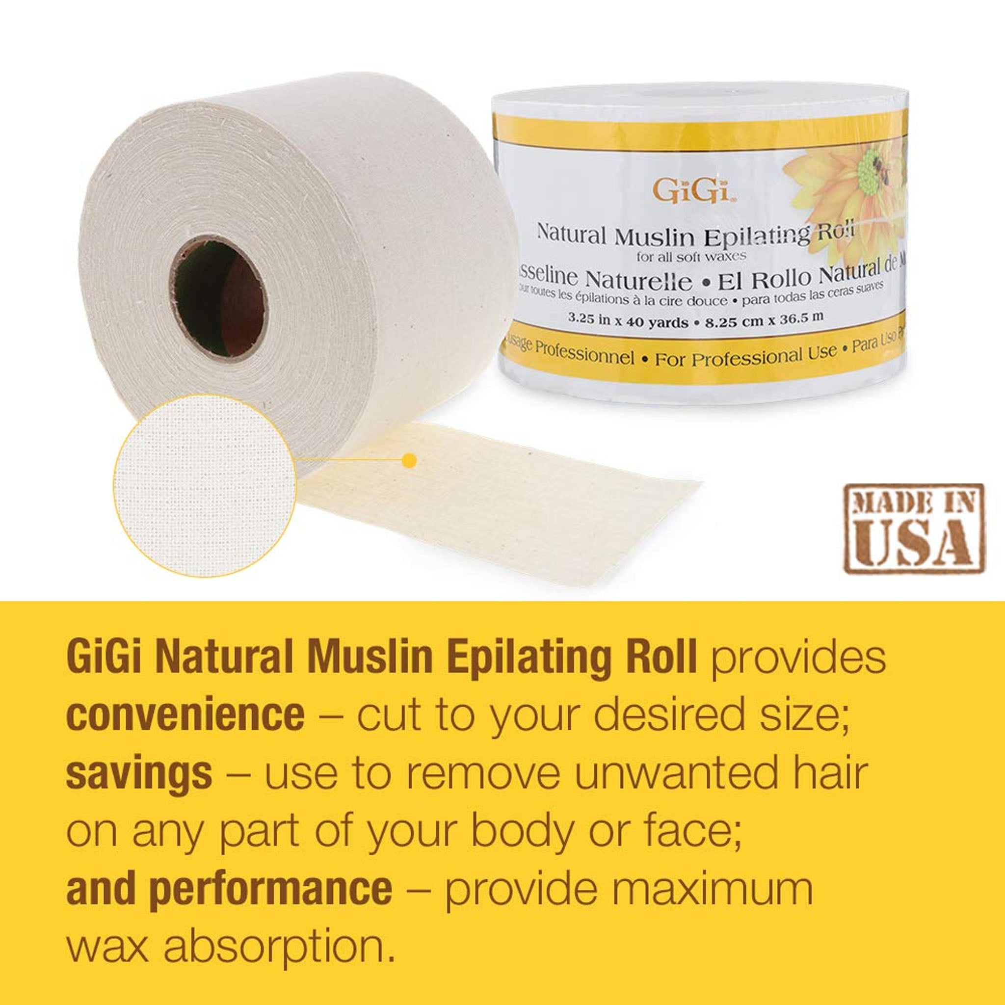 GIGI Natural Muslin Roll (3.25 in. x 40 yards )