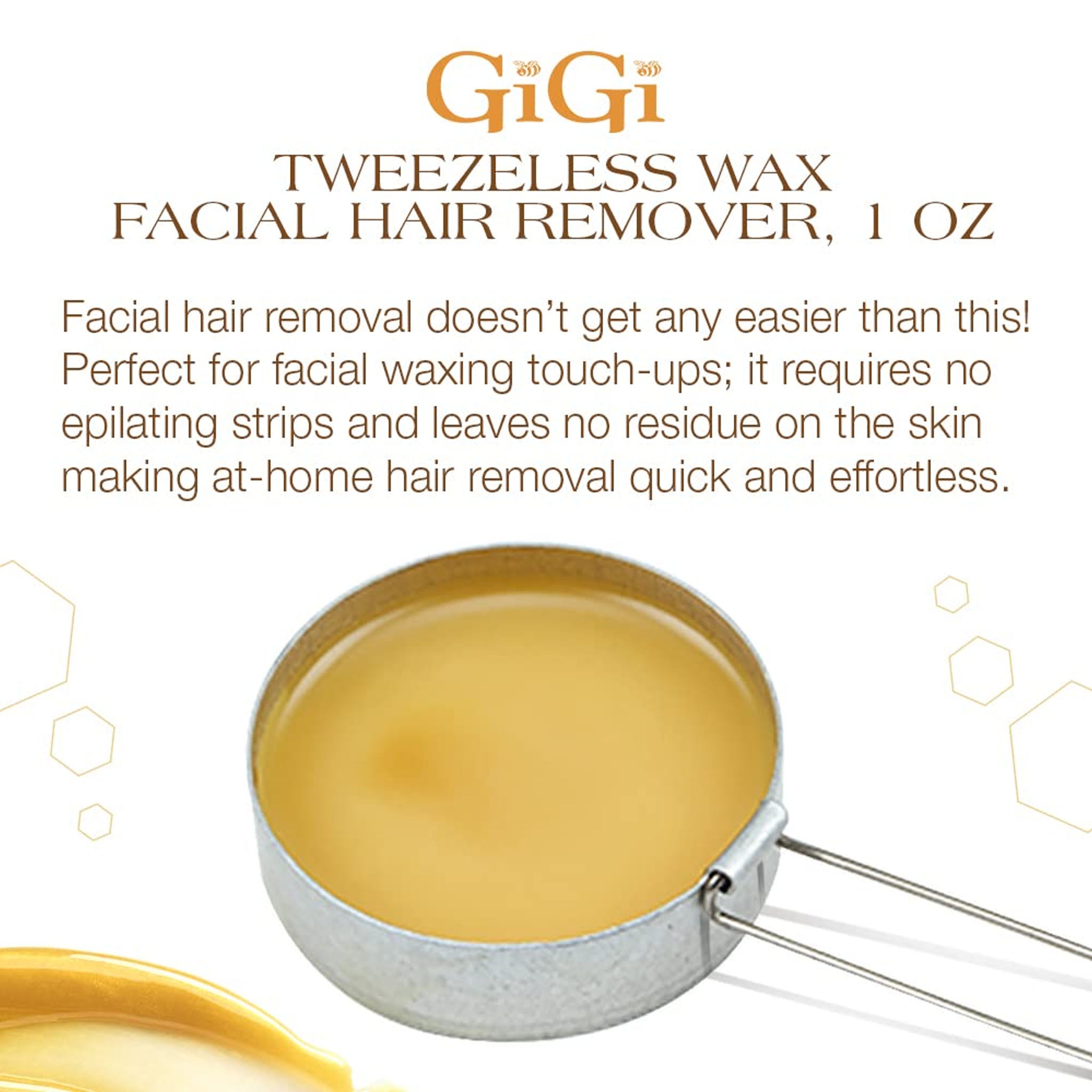 GIGI TWEEZELESS WAX FACIAL HAIR REMOVER - 1 OZ