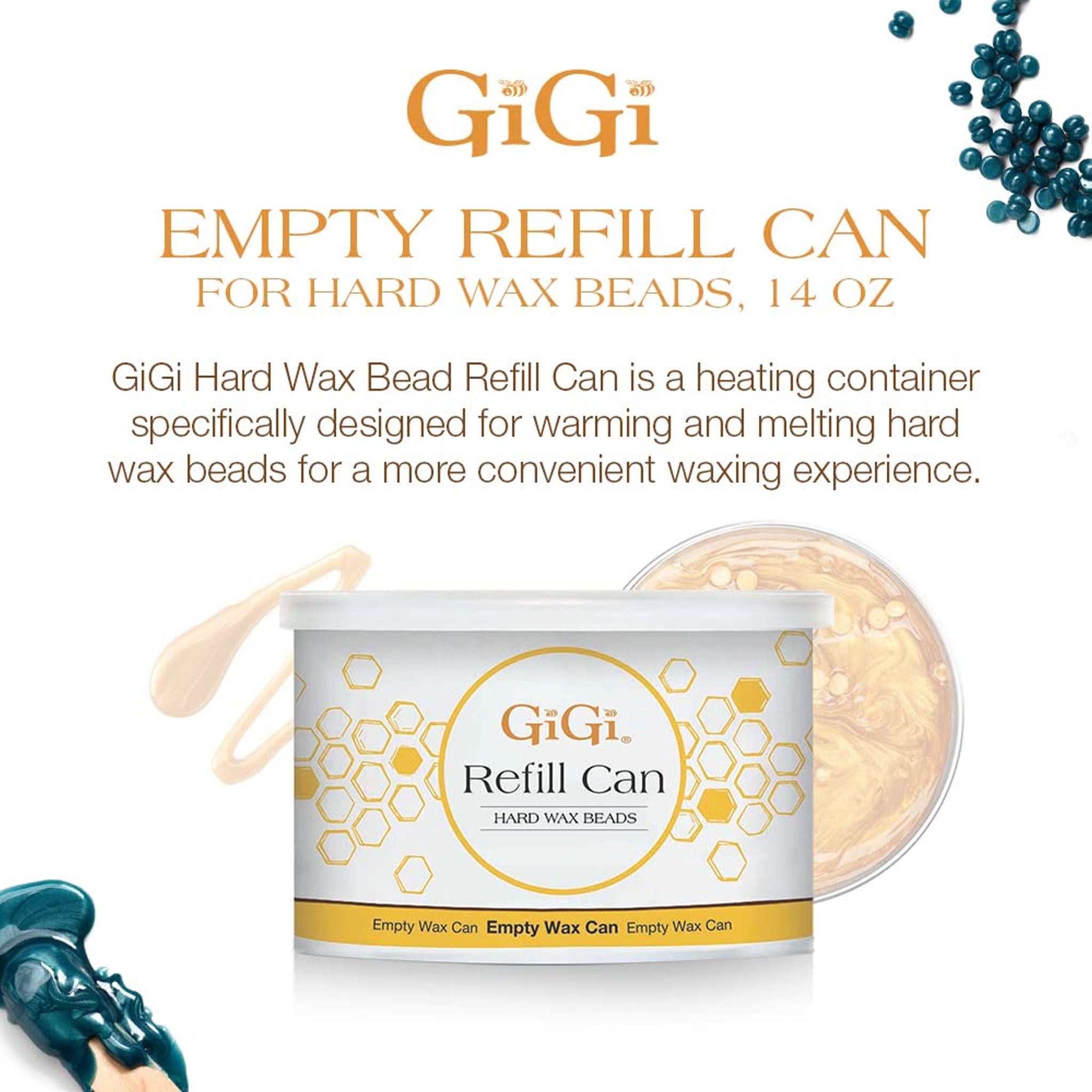 GiGi Hard Wax Beads Refill Can, 14 oz