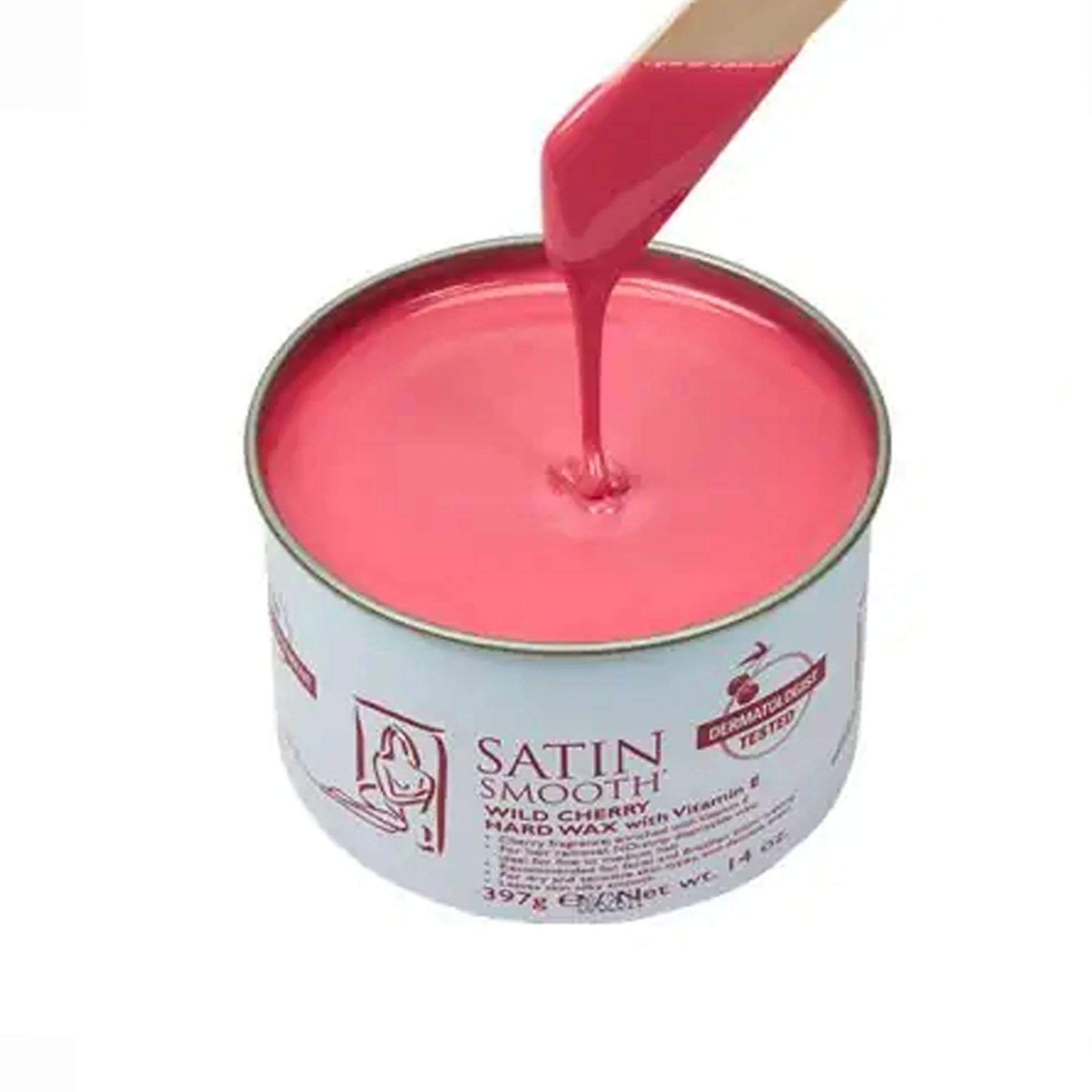 Satin Smooth Wild Cherry Hard Hair Removal Wax with Vitamin E 14oz.