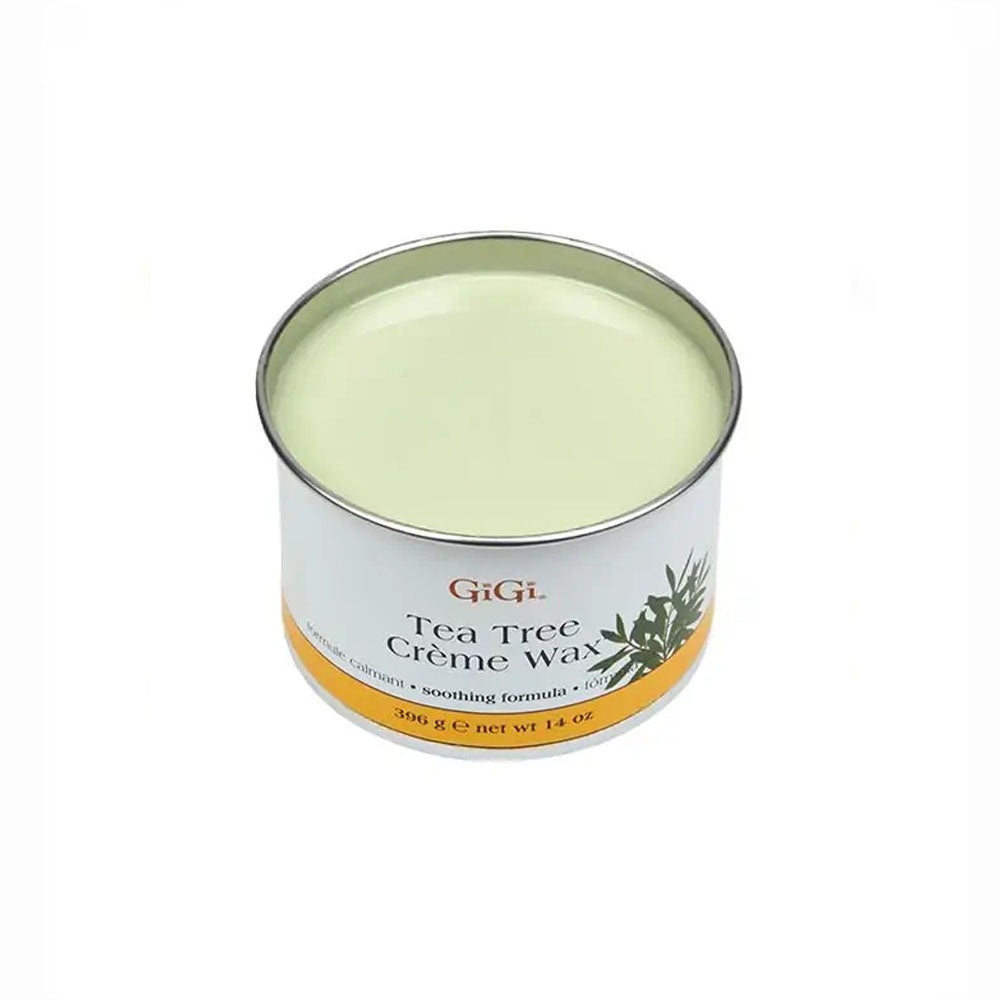 GiGi Tea Tree Creme Hair Removal Soft Wax with Soothing Formula, 14 oz