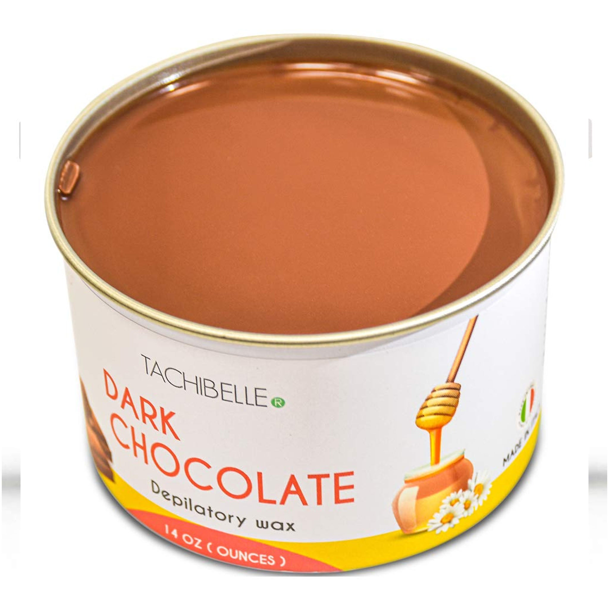 Tachibelle Dark Chocolate Depilatory Wax 14 Oz Professional Hair Removal, Women Men, Home Waxing for All Body and Brazilian Bikini Made in Italy (Chocolate Wax)