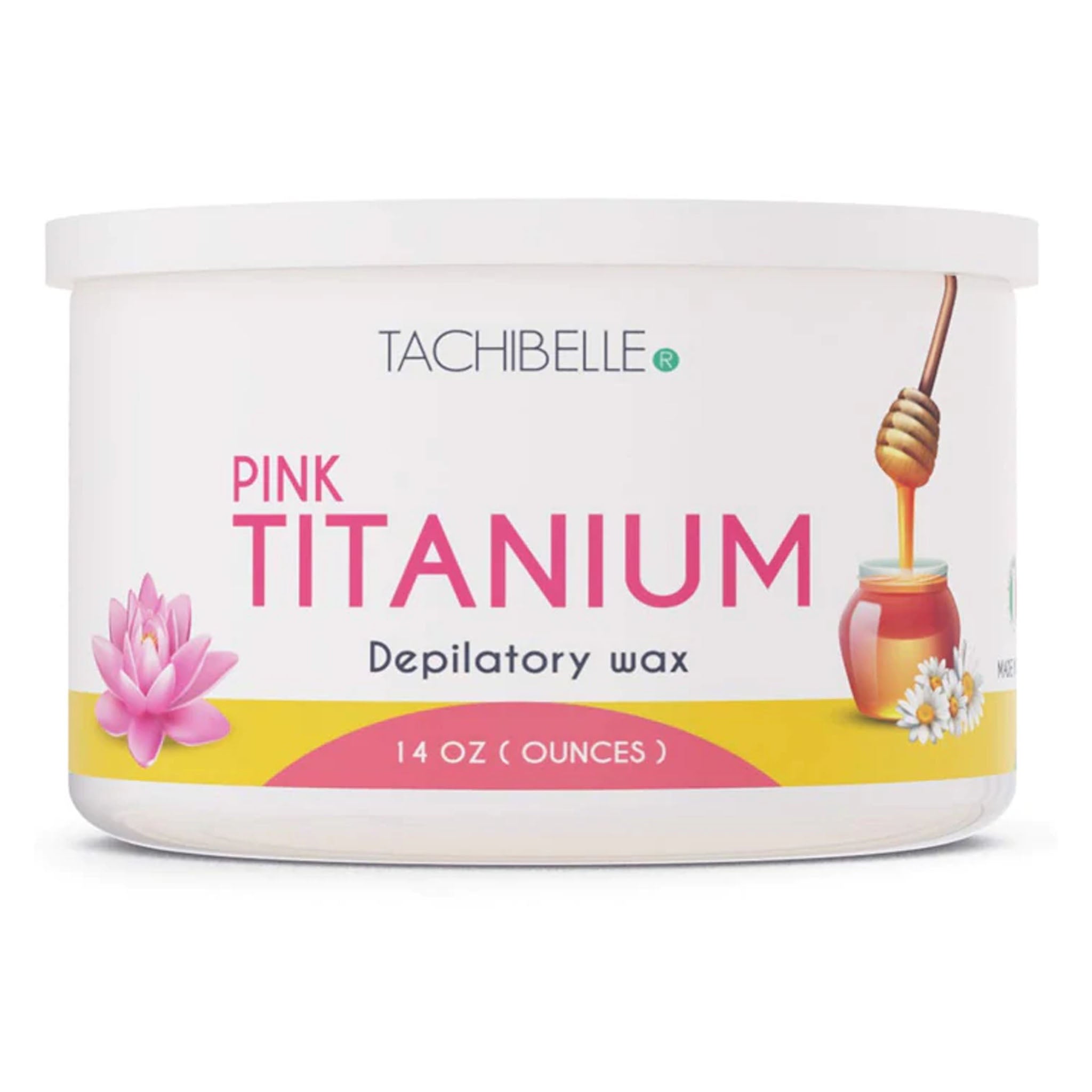 Tachibelle Depilatory Wax 14 Oz Professional Hair Removal, Women Men, Home Waxing for All Body and Brazilian Bikini Made in Italy (Pink Titanium)