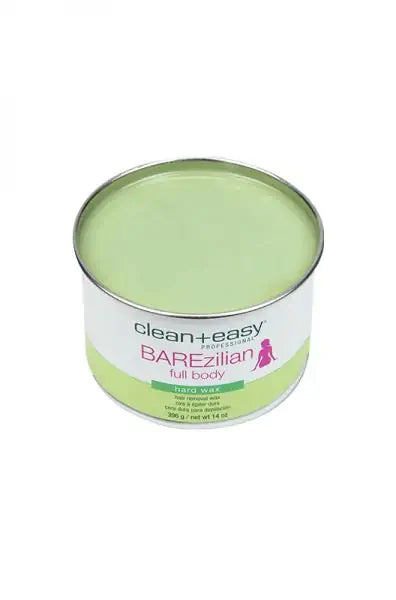 Clean + Easy BAREzilian Hard Wax, Non-Strip Hair Removal Depilatory Wax for Full Body, Bikini Brazilian Waxing, Great for Sensitive Skin - Ideal for Women and Men, 14 oz