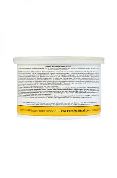 GiGi Brazilian Body Hard Wax, Smooth and Soft Bikini, Non-Strip, Suitable for Sensitive Skin, 14 oz
